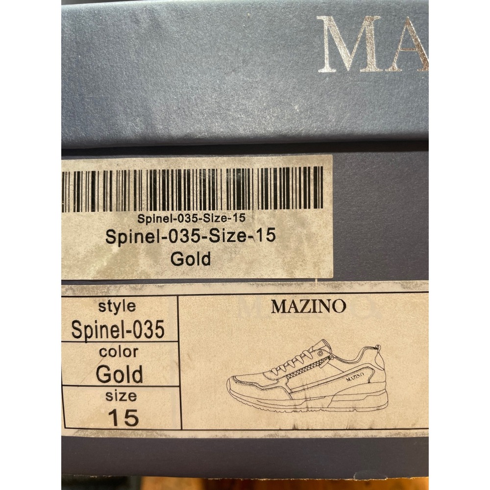 Mazino Spinel-035 Mens Fashion Sneakers Gold White Black Size 15 JMS2182103S - Picture 8 of 9